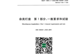 GB／T 19651.1-2023 杂类灯座 第1部分：一般要求和试验