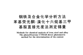 GB／T 223.50-1994 钢铁及合金化学分析方法 苯基荧光酮-溴化十六烷基三甲基胺直接光度法测定锡量