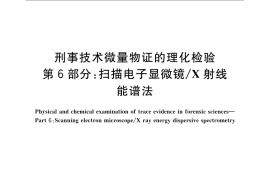 GB／T 19267.6-2008 刑事技术微量物证的理化检验 第6部分：扫描电子显微镜 X射线能谱法