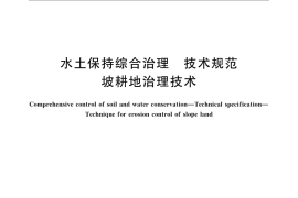 GB／T 16453.1-2008 水土保持综合治理 技术规范 坡耕地治理技术