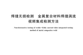 GB／T 39789-2021 焊缝无损检测 金属复合材料焊缝涡流视频集成检测方法