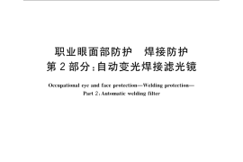 GB／T 3609.2-2009 职业眼面部防护 焊接防护 第2部分：自动变光焊接滤光镜