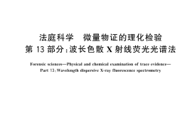 GB／T 19267.13-2025 法庭科学 微量物证的理化检验 第13部分：波长色散X射线荧光光谱法