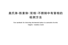 GB／T 39077-2024 奥氏体-铁素体（双相）不锈钢中有害相的检测方法