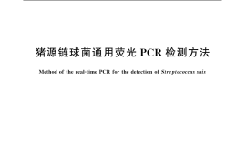GB／T 19915.6-2005 猪源链球菌通用荧光PCR检测方法