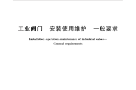 GB／T 24919-2010 工业阀门 安装使用维护 一般要求
