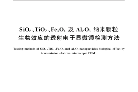 GB／T 27765-2011 SiO2、TiO2、Fe3O4及Al2O3纳米颗粒生物效应的透射电子显微镜检测方法