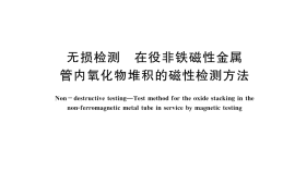 GB／T 33207-2025 无损检测 在役非铁磁性金属管内氧化物堆积的磁性检测方法