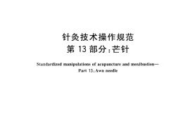 GB／T 21709.13-2013 针灸技术操作规范 第13部分：芒针(1)