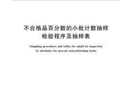 GB／T 13264-2008 不合格品百分数的小批计数抽样检验程序及抽样表