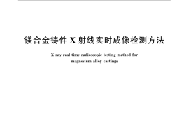 GB／T 23600-2009 镁合金铸件X射线实时成像检测方法