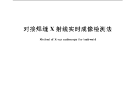 GB／T 19293-2003 对接焊缝X射线实时成像检测法