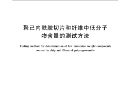 GB／T 6509-2005 聚己内酰胺切片和纤维中低分子物含量的测定方法