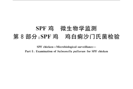 GB／T 17999.8-2008 SPF鸡 微生物学监测 第8部分：SPF鸡 鸡白痢沙门氏菌检验