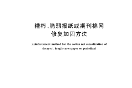 GB／T 42211-2022 糟朽、脆弱报纸或期刊棉网修复加固方法