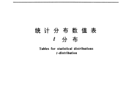 GB／T 4086.3-1983 统计分布数值表 t分布