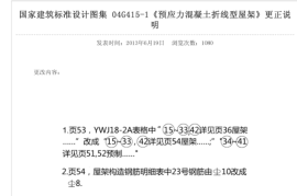 04G415-1 预应力混凝土折线形屋架(预应力钢筋为钢绞线 跨度18m-30m)