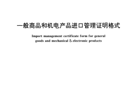 GB／T 17305-1998 一般商品和机电产品进口管理证明格式
