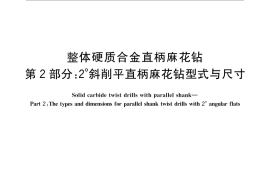 GB／T 25667.2-2010 整体硬质合金直柄麻花钻 第2部分：2°斜削平直柄麻花钻型式与尺寸